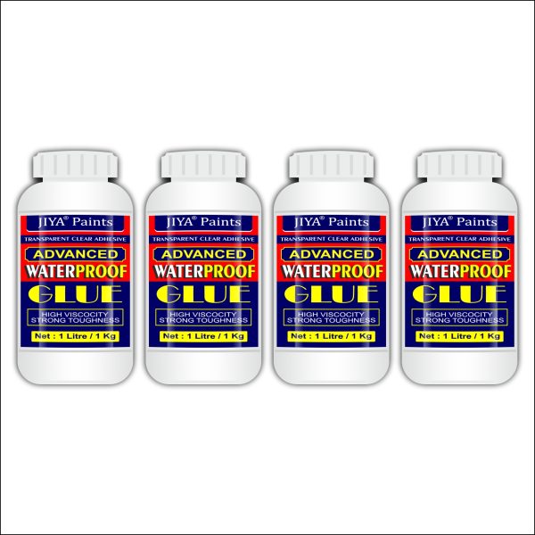 JIYA Advance Crack Seal Glue 1 Kg Transparent Waterproof Glue for Roof Leakage Crack Seal Agent Roof Water Leakage Solution (Pack of 4)