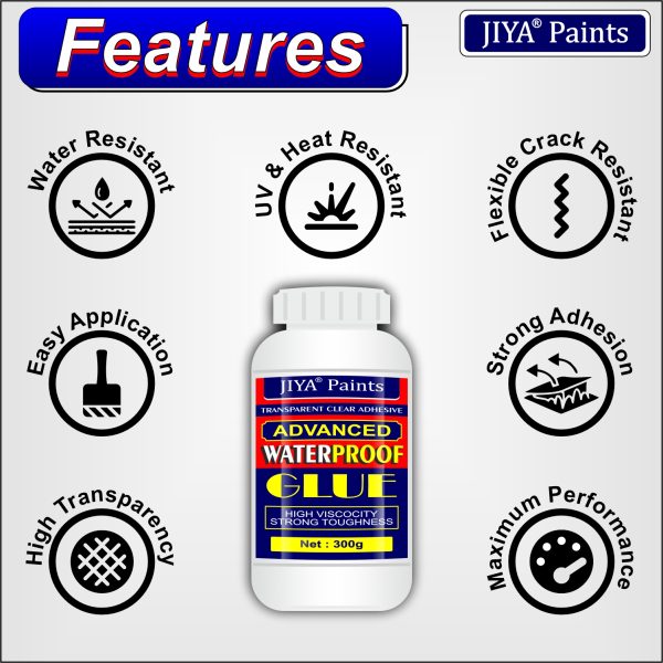 JIYA Advance Crack Seal Glue 300gm Transparent Waterproof Glue for Roof Leakage Crack Seal Agent Roof Water Leakage Solution - Image 3