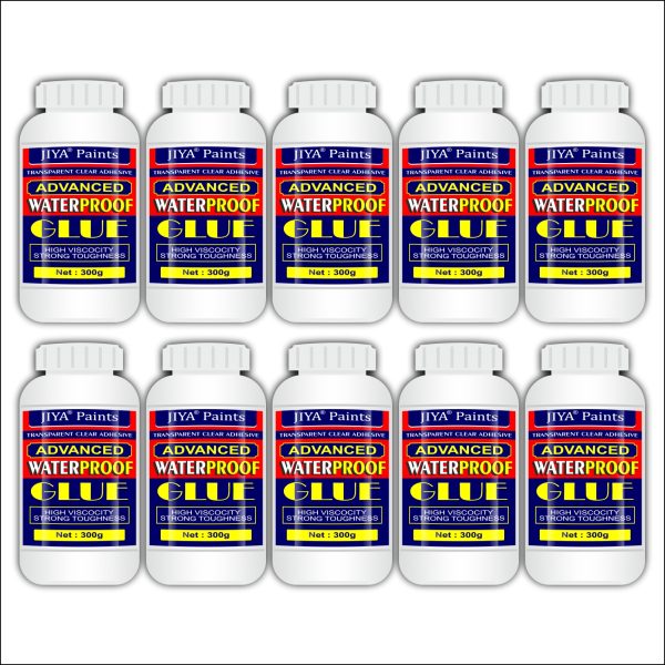 JIYA Advance Crack Seal Glue 300gm Transparent Waterproof Glue for Roof Leakage Crack Seal Agent Roof Water Leakage Solution (Pack of 10)