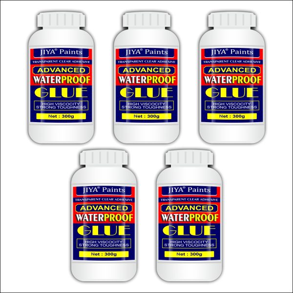 JIYA Advance Crack Seal Glue 300gm Transparent Waterproof Glue for Roof Leakage Crack Seal Agent Roof Water Leakage Solution (Pack of 5)