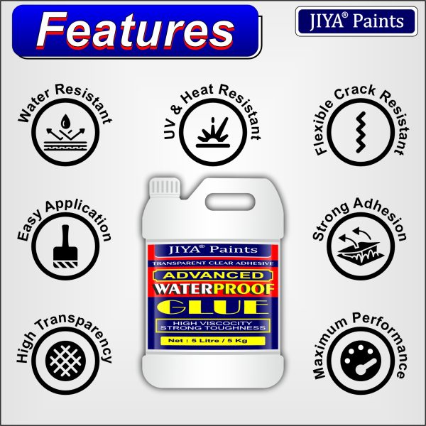 JIYA Advance Crack Seal Glue 5 Kg Transparent Waterproof Glue for Roof Leakage Crack Seal Agent Roof Water Leakage Solution (Pack of 2) - Image 3